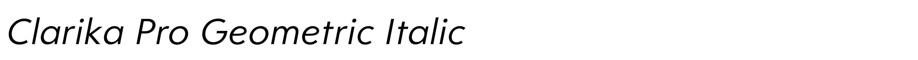 Clarika Pro Geometric Italic